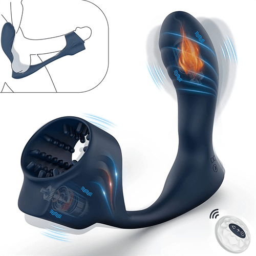 Remote Control Anal Toy Prostate Massager Vibrator with Penis Ring - Delightor